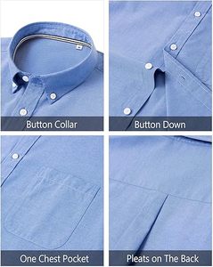Camisa Oxford para Hombre, Lisa, Casual, con Botones, Cuello Clásico, Manga Larga, con Bolsillo, 2026, Premium, Estilo Business Casual - Product Image 5