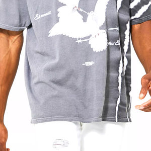 Camiseta Oversize Holgada para Hombre, Lisa, Teñida, Nuevo Estilo, Cuello Redondo, Venta al por Mayor, Camisetas Blancas Oversize Baratas para Hombre - Product Image 4