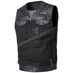 Chaleco de Cuero Personalizado para Motocicleta, Estilo Casual de Invierno para Hombre, Resistente, con Logotipo OEM Disponible, Venta al Por Mayor - Product Image 1