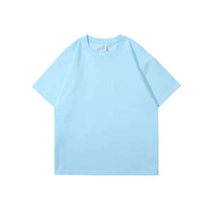 เสื้อยืดกีฬาผู้ชายทรงปกติ ผ้าโพลีเอสเตอร์/คอตตอน 220 กรัม ไซส์ใหญ่ ปรับแต่งได้ สีพื้น ดำ ขาว ลายเรียบ ป้องกันรังสียูวี - Product Image 1
