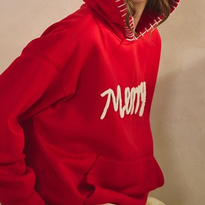 เสื้อฮู้ดปักลายสีแดงแบบยูนิเซ็กส์ ทรงโอเวอร์ไซส์ ผ้าฟลีซ มีกระเป๋าหน้า สวมใส่สบายๆ สำหรับคริสต์มาสและฤดูหนาว - Product Image 4