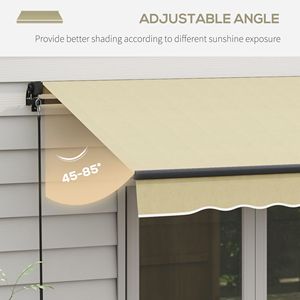 Tenda Parasole Retrattile Beige 10x8 Piedi, Protezione UV 280gsm, Tenda Antivento per Terrazze, Balconi e Giardini, con Staffe per Terrazze 5m - Product Image 5