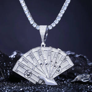 Pendentif Moissanite Lucky Ace Of Spades en Argent S925, Collier Statement Carte de Poker Hip Hop Rock Punk, Bijou Tendance, Cadeau Homme - Product Image 2