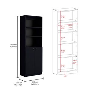 Set da soggiorno 3 pezzi nero con 3 librerie mobili eleganti per l'arredamento della casa - Product Image 6
