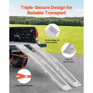 2 Rampe in Alluminio Resistenti, Capacità 450 kg, Superficie Piatta Più Larga con Maniglia in Gomma, Universali e Stabili, Nuove Condizioni - Product Image 4