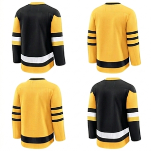 Maillot de hockey sur glace personnalisé de haute qualité, entièrement brodé, respirant, anti-humidité, en polyester, uniforme d'entraînement d'équipe unisexe, OEM OD - Product Image 2