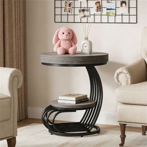 <b>Round</b> Coffee <b>Table</b> <b>with</b> <b>Storage</b> Rack for Use As a Sofa or Tea <b>Table</b> <b>Side</b> <b>Table</b> - Product Image 2