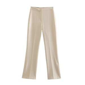 Pantalones de Mujer de Primavera, Nuevos, Elegantes y a la Moda, con Abertura en la Pierna, de Tubo Recto, Vintage, de Cintura Alta, con Cierre de Cremallera - Product Image 1