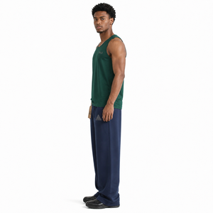 High Quality 100% Cotton Canvas Heavyweight Eco-Friendly Casual Hip Hop Sweatpants Oversized Straight Leg Breathable Drawstring - Product Image 4