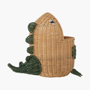 <b>Top</b> Selling High Quality Hand Braided <b>Dinosaur</b> Shaped Rattan Storage Basket Suitable For Baby Nursery Toy Organizer - Product Image 2