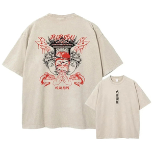 เสื้อยืดโอเวอร์ไซส์พรีเมียม สตรีทแวร์ ลายปลาญี่ปุ่น พิมพ์ด้านหลัง ผลิตจากผ้าฝ้าย - Product Image 3