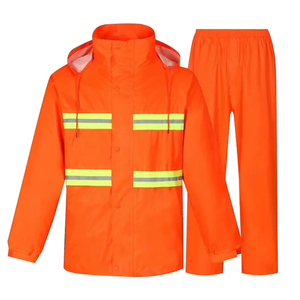 Vêtement de travail pour homme de haute qualité, couleur orange, imperméable, réfléchissant, avec capuche et manches longues, avec costume - Product Image 1