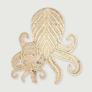 Decoración de Pared con Forma de Pulpo para Niños, Hecha de Ratán Natural, Adorno Ecológico Hecho a Mano, Decoración Colgante Única para Cuarto de Bebé - Product Image 3