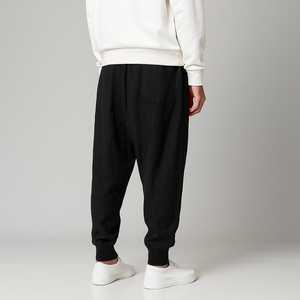 Men's Red <b>Harem</b> Pants Elastic Waist Drawstring Casual Straight Knitted 100% Cotton <b>Trousers</b> Winter Midweight Breathable Style - Product Image 2