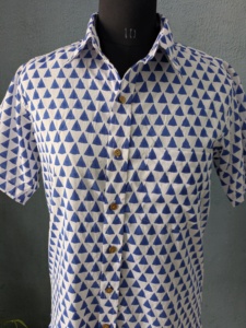 Men's Short Sleeve <b>Geometric</b> Print Cotton Casual <b>Shirt</b> Turn-down Collar Summer Breathable Cotton Fabric - Product Image 5