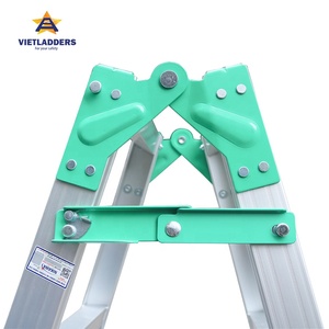 Escalera plegable de aluminio de 8 escalones de alta calidad, portátil, de doble uso, forma A, compatible con EN131 para el hogar y el diseño industrial al aire libre - Product Image 5