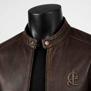 Blouson en cuir pour homme, devant en toile, imperméable, personnalisé, hiver, nouveau, col montant, coupe classique, délavé, à prix abordable - Product Image 5