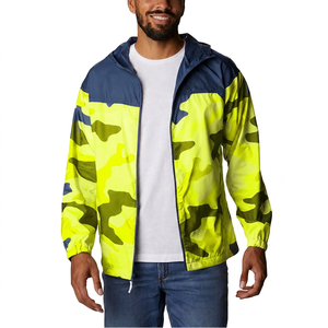 Men's Camouflage Hooded Windbreaker <b>Jacket</b> <b>Lightweight</b> Polyester Zipper Casual <b>Summer</b> Outdoor Wear - Product Image 2