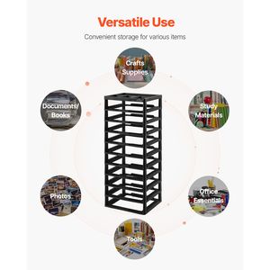 Organizzatore da Scrivania Multifunzionale a 10 Livelli in Plastica, Grande Capacità, con Cassetto e Cornice Nera, Realizzato in PP - Product Image 5