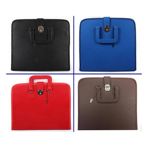 Master Mason Blue Lodge Leather Handmade Apron <b>Case</b> with Wool Embroidery Multiple Color Options Custom Storage - Product Image 5