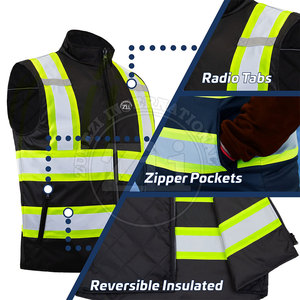 Gilet de sécurité haute visibilité réfléchissant ANSI Classe 1 avec LED clignotante, imperméable, logo personnalisé, service OEM, quantité en gros - Product Image 6