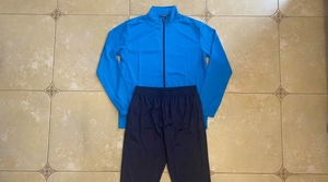 Blue Unisex Full Sleeve Stand Collar Zipper Closure <b>Track</b> <b>Jacket</b> Solid Color Quick Dry Regular Fit All Seasons Adult Wear - Product Image 1