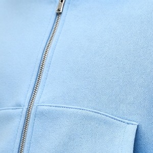 Sudadera con Capucha Extra Grande para Hombre, Color Azul Claro, Informal, de Forro Polar, Color Sólido, con Bolsillos, Manga Larga, Invierno, Ecológica - Product Image 4