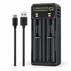 Cargador portátil USB C de iones de litio NiMH para celdas 21700, cargador de batería ZEROBEAM de 2 ranuras para 18650 26650 con indicador LED de estado - Product Image 1