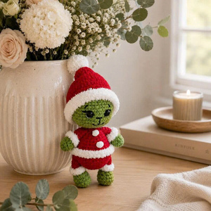 Combo de Juguetes Educativos de Algodón de Fantasía, 5 Piezas, Patrón de Amigurumi de Ganchillo Navideño sin Coser, Diseño Mixto - Product Image 5