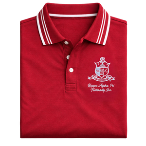 Polo Deportivo a Rayas con el Escudo de la Fraternidad Griega Kappa Alpha Psi, con Tela Deportiva que Absorbe la Humedad y Calidad Premium - Product Image 6