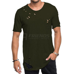 Camisetas de Algodón 100% con Diseño Desgastado, Estilo Moderno e Informal, Perfectas para la Moda Urbana de Verano - Product Image 5
