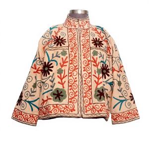 Eco Friendly Embossed Vintage Design Cotrise <b>Jacket</b> Eco-Friendly Breathable Cotton Lined Winter Outerwear For Womens - Product Image 1