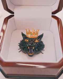 Collier pendentif chat en argent 925 pour homme avec moissanite, pendentif charme en argent doré pour homme et femme - Product Image 3