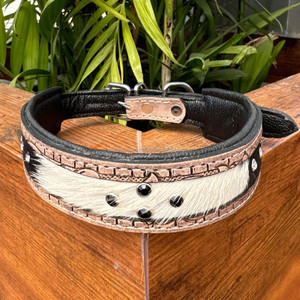 Nouveaux colliers réglables en cuir usiné à la main en diamant pour chiens de taille moyenne colliers rembourrés en cuir véritable colliers de luxe pour animaux de compagnie - Product Image 4