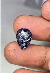Iolite bleue naturelle brillante facettée, taille poire, pierre de soleil. - Product Image 2