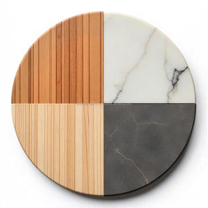 Sous-verres en marbre de qualité supérieure faits à la main, accent en pierre naturelle, motif classique, écologiques, protection de table pour la cuisine et la salle de thé, tapis et coussinets - Product Image 1