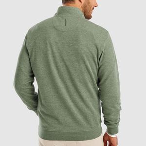 Sweat-shirt de sport à demi-zip pour homme, taille plus, sweat-shirt à fermeture éclair 1/4, basique, en coton mélangé - Product Image 2