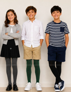 Collants en coton tricotés Stockify MultiBrands pour enfants, couleur unie, décontractés, pour le quotidien printemps-automne - Product Image 3