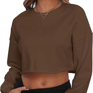 Nuevas Sudaderas Personalizadas con Logotipo, Cuello Redondo, Algodón Liso, para Mujer, Talla Grande - Product Image 1