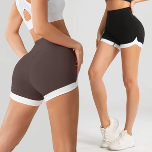 Women High Waist Solid Color Knitted Sport Shorts Quick Dry Spandex Polyester Material - Product Image 4
