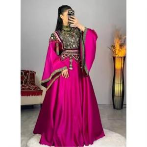 Robes afghanes traditionnelles pour femmes, longues, avec pompons, broderies de pièces de monnaie et de pierres, pour fêtes et occasions spéciales - Product Image 4