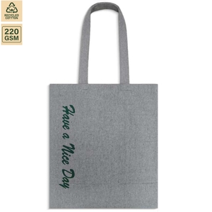 220 GSM Recycled Cotton Promotional Shopping <b>Tote</b> <b>Bag</b> Promotional Shopping 38x42 cm Flat Custom Logo Wholesale OEM Model SS521 - Product Image 1