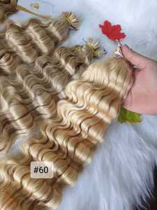 Extensions de cheveux italiennes en kératine à pointes plates 100% cheveux vierges vietnamiens Couleur claire Pré-collées Ruban adhésif Cheveux lisses et ondulés - Product Image 5