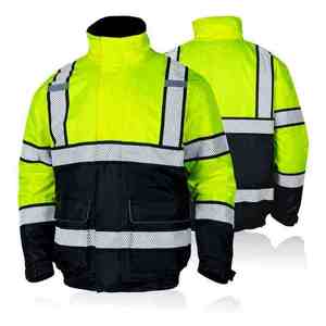 RELEVO INDUSTRIES Customised Outdoor <b>Waterproof</b> ANSI Class 1 Safety <b>Work</b> Jacket for Construction Workers Multi-Pocket Design - Product Image 2