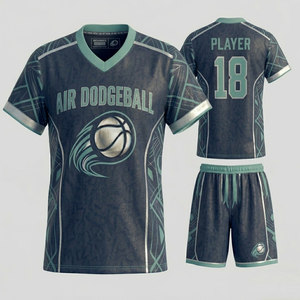 Sublimated <b>Dodgeball</b> Jersey Set V-Neck Short Sleeve Moisture Wicking Unisex Adult Athletic Uniforms - Product Image 3