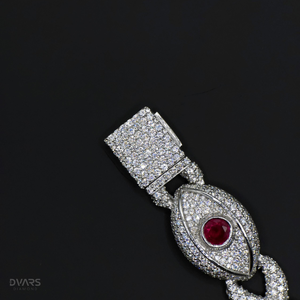 Ruby Eyes <b>Infinity</b> Link <b>Bracelet</b> VVS1 Moissanite Iced Out Link <b>Bracelet</b> Hip Hop Billing Jewelry Good Luck Protection <b>Bracelets</b> - Product Image 6
