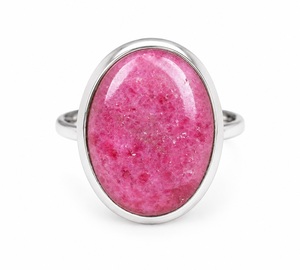 Anillo de Rodonita Rosa Natural, Plata de Ley 925, Anillo de Piedras Preciosas Hecho a Mano, Joyería Fina para Mujer - Product Image 1