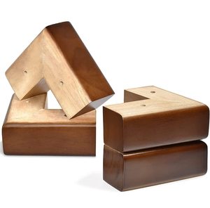Paquete de 4 piezas de herrajes en forma de L de 2 pulgadas para esquinas de madera con 16 tornillos, herrajes para sofá, soporte de altura para sofá, tapete para muebles de sofá de palisandro, acabado marrón. - Product Image 1