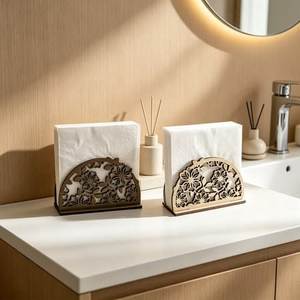 Boîte à mouchoirs en bois moderne, écologique, faite à la main, durable et multi-usage, motif Montagne au lever du soleil, porte-serviettes décoratif pour la maison et la salle à manger - Product Image 4
