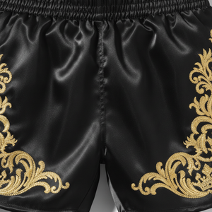 Shorts de sport pour homme en soie coupée, brodés de fleurs sauvages et de lavande, à absorption de l'humidité, toucher doux, coupe ajustée, style boutique - Product Image 5